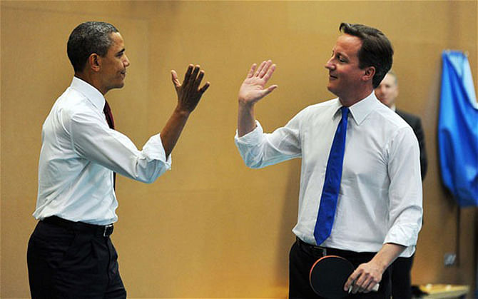 Despite the US President calling David Cameron his 'bro' it appears he does not follow him on Twitter Photo: AFP