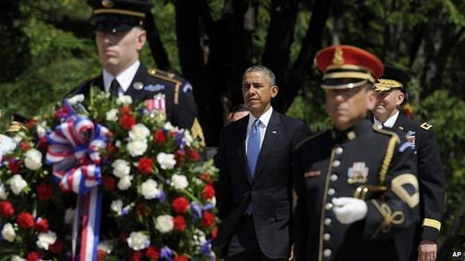 Mr Obama noted the terrible toll the Afghan war exacted when he led tributes on Memorial Day