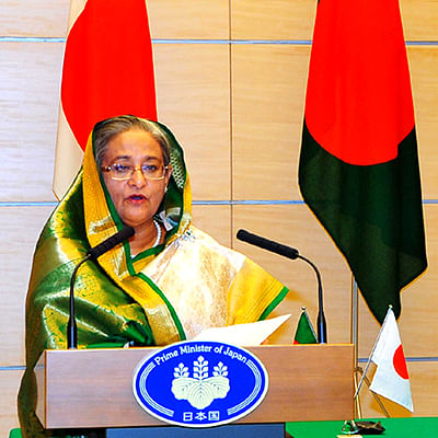 Banglaesh Prime Minister Sheikh Hasina speaks during her visit in Japan. Photo: BSS file 