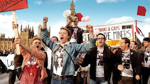 Many of the original members of the LGBT movement, as well as the real life miners from the Dulais Valley they supported, appeared in some of the film's scenes
