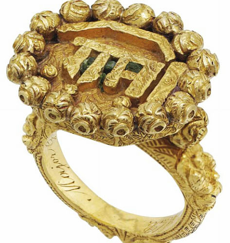 The ring, belonging to the Muslim ruler Tipu Sultan, was inscribed with the name of Ram, a Hindu God. Photo taken from Christie's website
