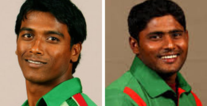 Pace bowler Rubel Hossain (L) and opener Imrul Kayes (R)