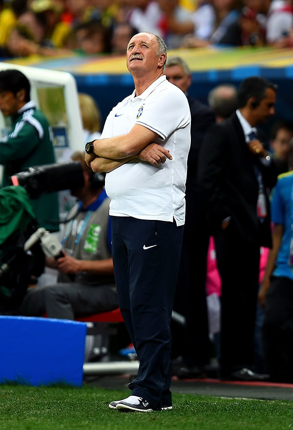 Head coach Luiz Felipe Scolari of Brazil looks on during the 2014 FIFA World Cup Brazil Third Place Playoff match between Brazil and the Netherlands at Estadio Nacional on July 12, 2014 in Brasilia, Brazil. Photo: Getty Images
