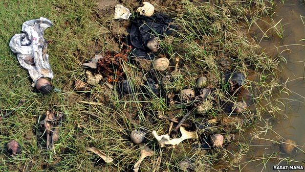 The skulls were found under a bridge on the Kushbhadra river. Photo taken from BBC