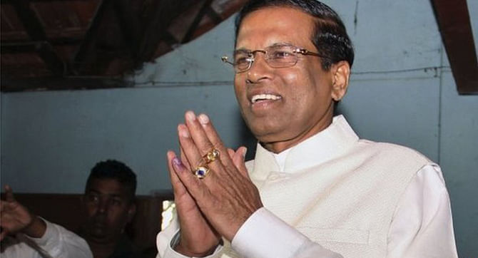 Maithripala Sirisena was a surprise opponent when he defected to run against his former friend. Photo: AP 