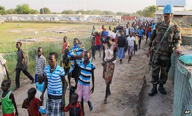 Civilians have been pouring into the UN compound in Juba to seek shelter.