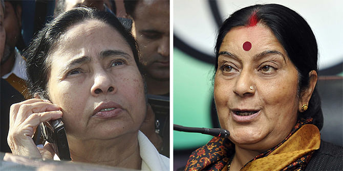 Mamata Banerjee and Sushma Swaraj. Getty Images