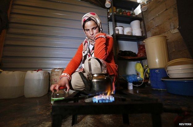 A Syrian refugee girl this week at a camp in Mafraq, Jordan. Photo: Reuters