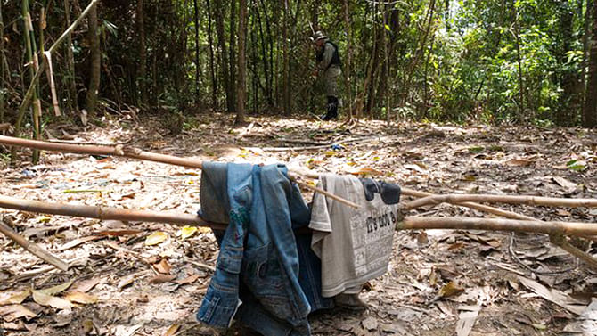 All that remains of the traffickers' camp, the gang leaders remain at large. Photo: BBC