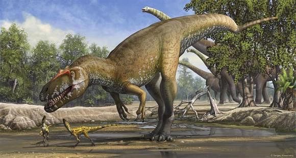A Torvosaurus gurneyi dinosaur is seen in an undated artist's rendering released March 5, 2014. Photo: Reuters