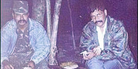 Paresh Barua (right) is seen with an Indian separatist leader in this photo taken from a blog.