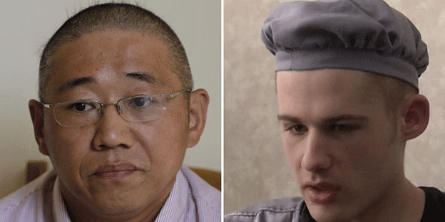 Kenneth Bae (left) had been held for two years and Matthew Miller for seven months. Photo: AP