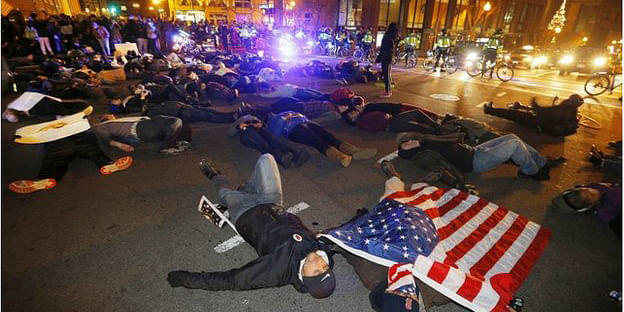 Protesters in Boston staged a 
